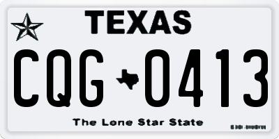 TX license plate CQG0413