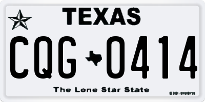 TX license plate CQG0414