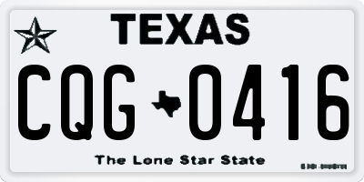 TX license plate CQG0416
