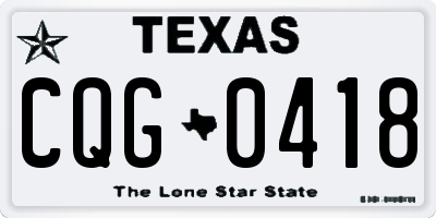 TX license plate CQG0418