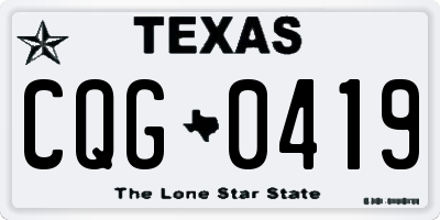 TX license plate CQG0419