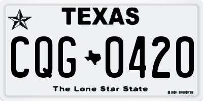 TX license plate CQG0420