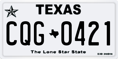 TX license plate CQG0421