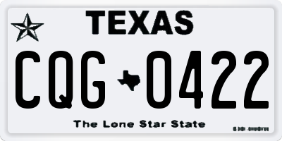 TX license plate CQG0422