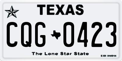 TX license plate CQG0423