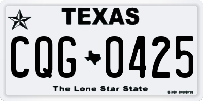 TX license plate CQG0425