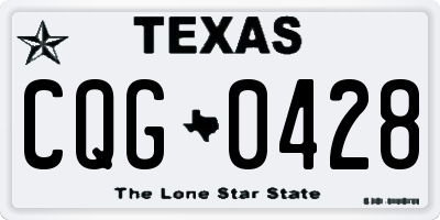 TX license plate CQG0428