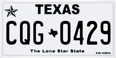 TX license plate CQG0429