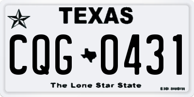 TX license plate CQG0431