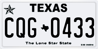 TX license plate CQG0433