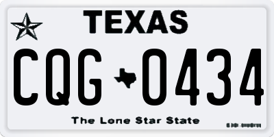 TX license plate CQG0434