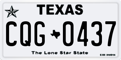TX license plate CQG0437