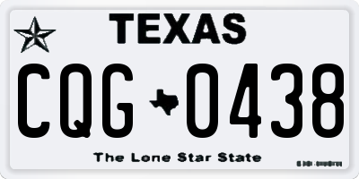 TX license plate CQG0438