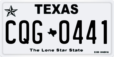 TX license plate CQG0441