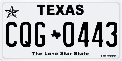 TX license plate CQG0443