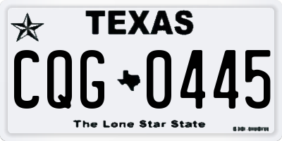TX license plate CQG0445