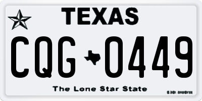 TX license plate CQG0449