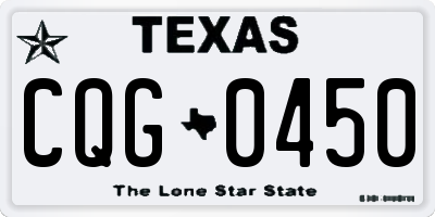 TX license plate CQG0450