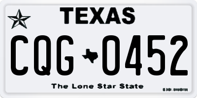 TX license plate CQG0452