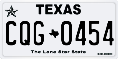 TX license plate CQG0454