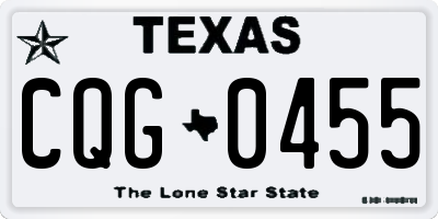 TX license plate CQG0455