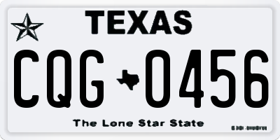 TX license plate CQG0456