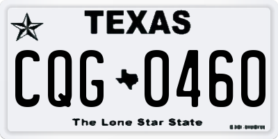 TX license plate CQG0460