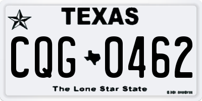 TX license plate CQG0462