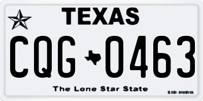 TX license plate CQG0463