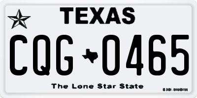 TX license plate CQG0465