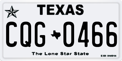 TX license plate CQG0466