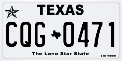 TX license plate CQG0471