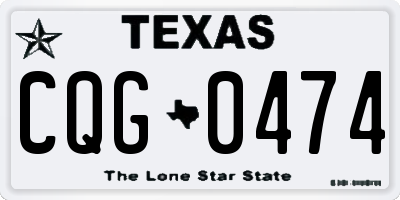 TX license plate CQG0474