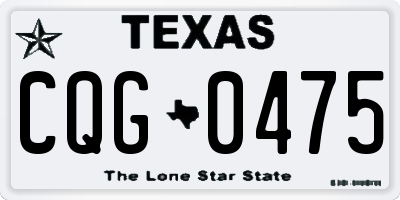 TX license plate CQG0475
