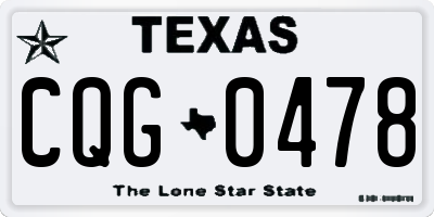 TX license plate CQG0478
