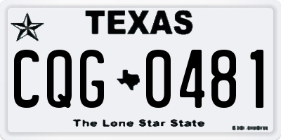 TX license plate CQG0481