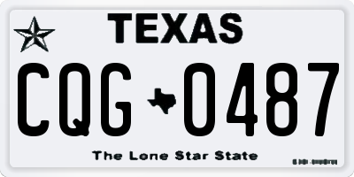 TX license plate CQG0487