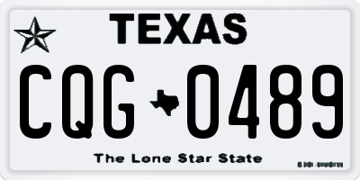 TX license plate CQG0489