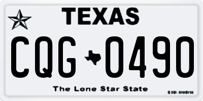 TX license plate CQG0490