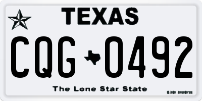 TX license plate CQG0492
