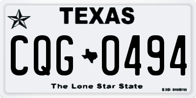 TX license plate CQG0494
