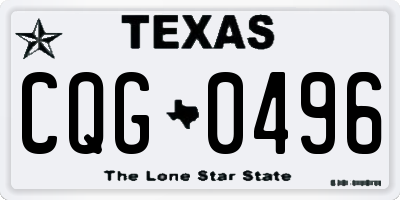 TX license plate CQG0496