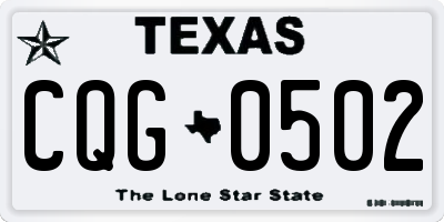TX license plate CQG0502
