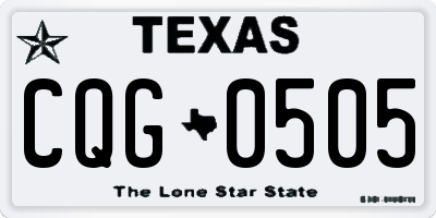 TX license plate CQG0505