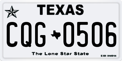 TX license plate CQG0506