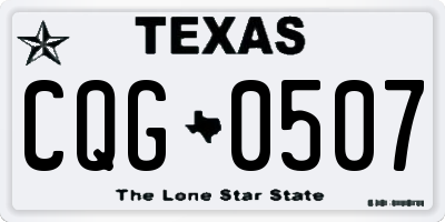 TX license plate CQG0507
