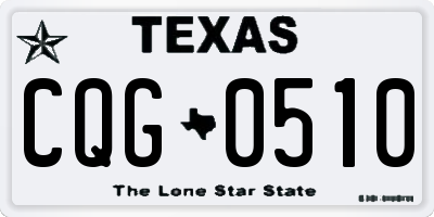 TX license plate CQG0510