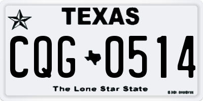 TX license plate CQG0514