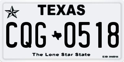 TX license plate CQG0518