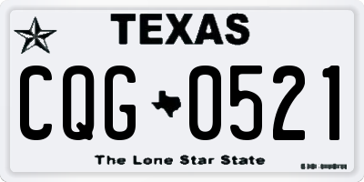 TX license plate CQG0521